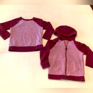 Cat & Jack Kids 4T Maroon Raglan Sweatshirt and Hoodie Set
